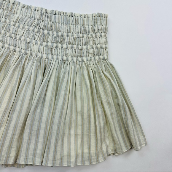Madewell Neutral Striped Smocked Waist Pull On Mini Skirt Size XS - Picture 6 of 11